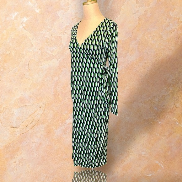 NWT Diane von Furstenberg for Target Long Sleeve Midi Geo Print Wrap Dress XS - Picture 7 of 16